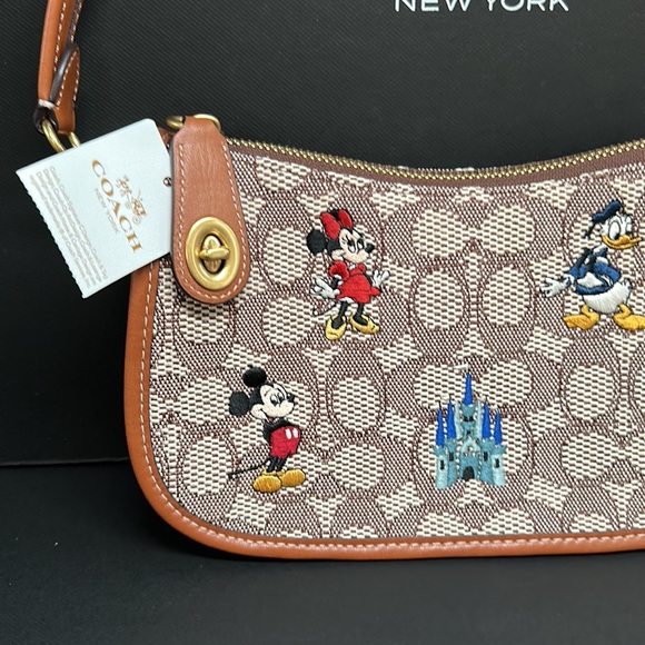 NWT Coach Disney X Coach Swinger Bag In Signature Textile Jacquard Mickey Mouse - Picture 5 of 15